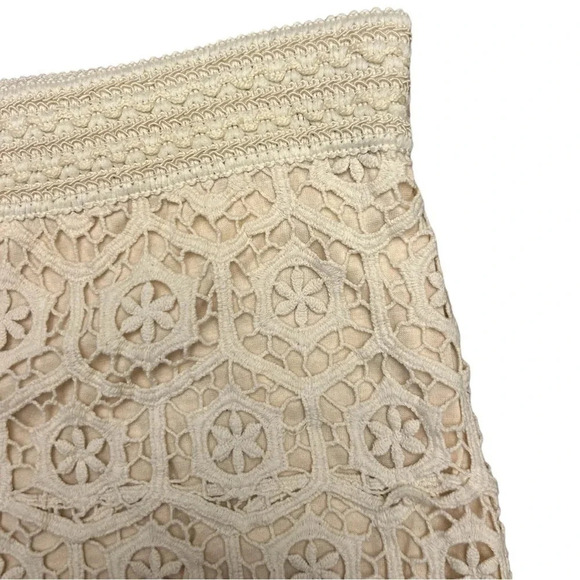 Miss Kelly 1999 Crochet Vintage Floral Overlay Ivory/Cream Color Pull On Shorts - Picture 2 of 6